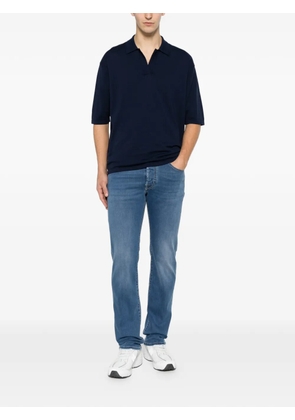 Jacob Cohën logo-patch whiskered jeans - Blue