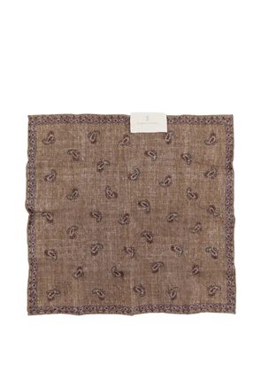 Brunello Cucinelli paisley-print square scarf - Brown