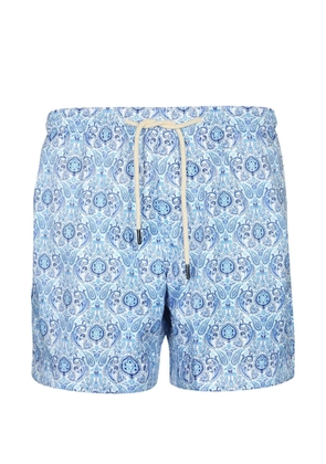 PENINSULA SWIMWEAR paisley-print drawstring swim shorts - Blue