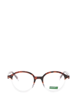 Benetton tortoiseshell-effect round-frame glasses - Brown