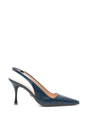 SERGIO MORETTI FIRENZE croc-effect slingback pumps - Blue