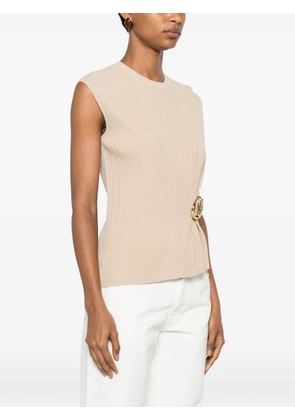 JOSEPH pleated ring-detail top - Neutrals