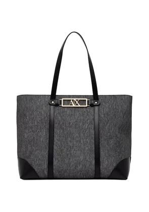 Armani Exchange logo-plaque tote bag - Black