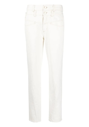 Closed high-waisted straight-leg jeans - White