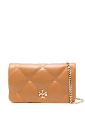 Tory Burch Kira diamond-quilted wallet-on-chain - Brown