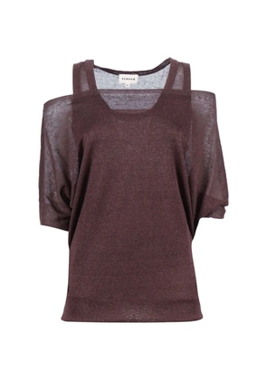 P.A.R.O.S.H. cold-shoulder layered-effect top - Brown