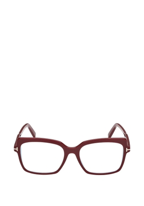 TOM FORD Eyewear T-logo square-frame glasses - Red