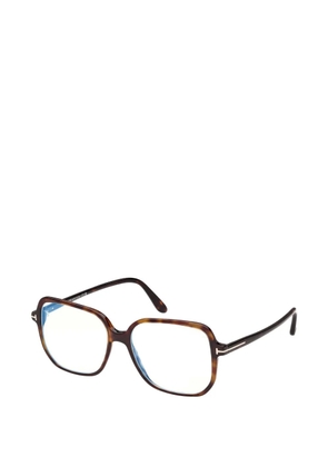TOM FORD Eyewear tortoiseshell-effect square-frame glasses - Brown