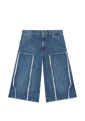 Palm Angels Curved logo denim skater shorts - Blue