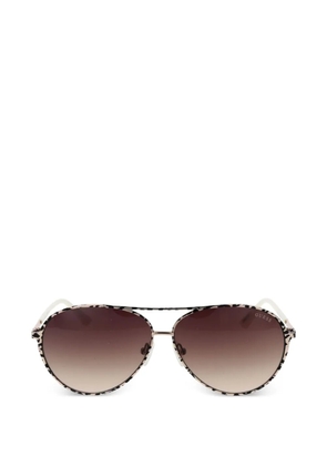 GUESS EYEWEAR animal-print pilot-frame sunglasses - Neutrals