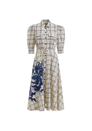 Essentiel Antwerp check-print sequin-embellished maxi dress - Neutrals