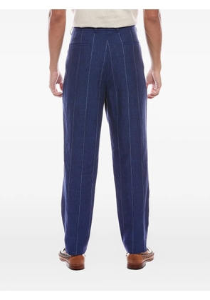 Brunello Cucinelli pinstripe pleated trousers - Blue