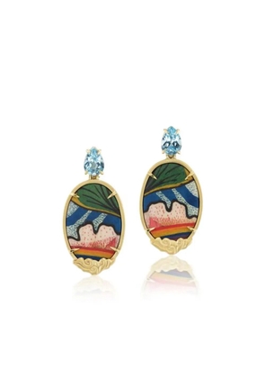 SILVIA FURMANOVICH Marquetry Tibetan Rainbow diamond and topaz earrings - Gold