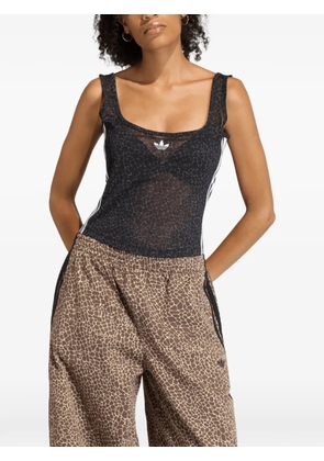 adidas animal-print mesh tank top - Black