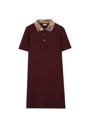 Burberry Check-collar cotton polo shirt dress - Red