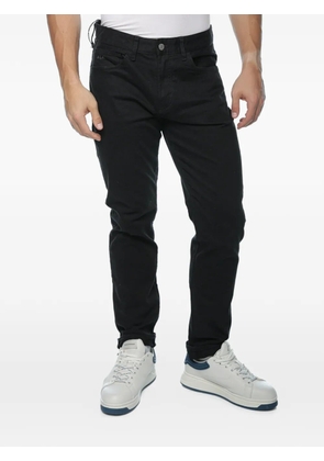 Armani Exchange logo-embroidered slim-fit jeans - Black