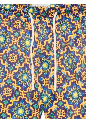 PENINSULA SWIMWEAR geometric-print drawstring swim shorts - Purple