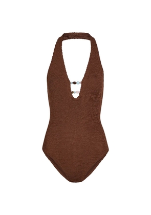 Hunza G Adriana beaded swimsuit - Brown