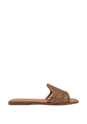 Le Silla Gilda crystal-embellished mesh sandals - Brown