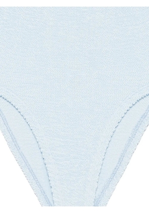 Hunza G crinkle-effect scoop-neck swimsuit - Blue