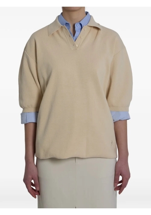The Frankie Shop Nola puff-sleeve polo shirt - Neutrals