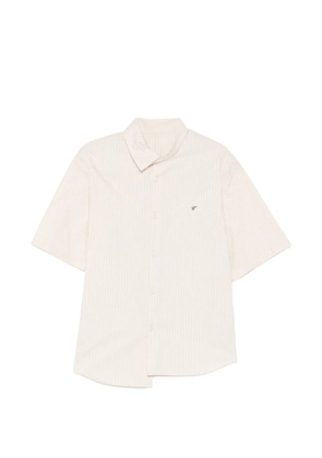 CROQUIS embroidered logo pinstripe shirt - Neutrals