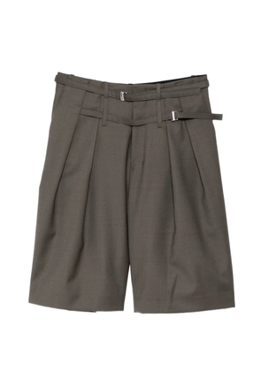 JNBY textured wool-blend shorts - Green