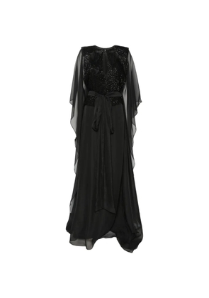 SILK LOVE & LACE Artemis sequin-embellished maxi dress - Black
