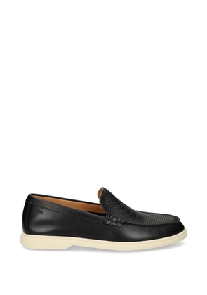 BOSS woven-panel loafers - Black