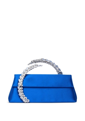 L'Alingi Karma stone-encrusted satin clutch bag - Blue