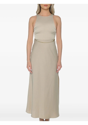 Armani Exchange chain-detail side-slit dress - Neutrals