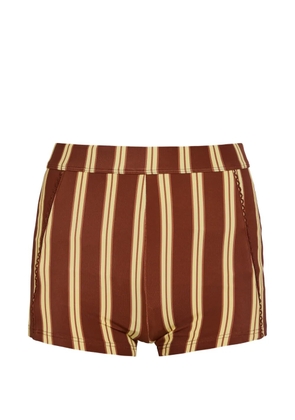 DAMSON MADDER Trudi stripe-pattern shorts - Brown