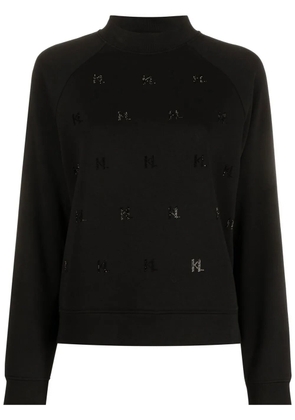 Karl Lagerfeld monogram rhinestone sweatshirt - Black