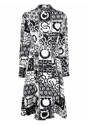Ferragamo Gancini-print shirt dress - Black