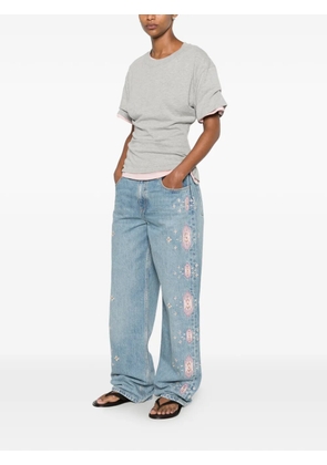 Retrofete embroidered crystal-embellished jeans - Blue