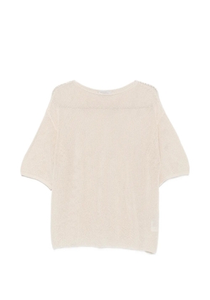 Antonelli Magnolia crew neck knitted top - Neutrals