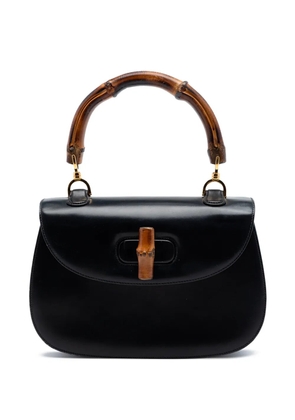 Gucci Pre-Owned 20th Century Small Calfskin Bamboo Top Handle Bag satchel - Black