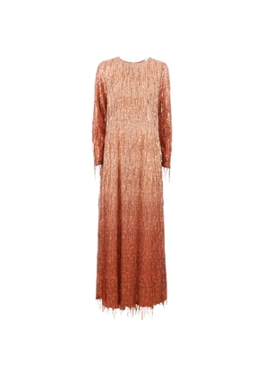 Clips sequin-embellished fringed maxi dress - Orange