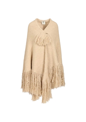 Chiara Is Manta fringed-trim shawl - Neutrals