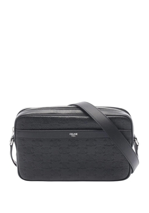 Celine Pre-Owned 2010-2026 Medium Triomphe Embossed Leather crossbody bag - Black
