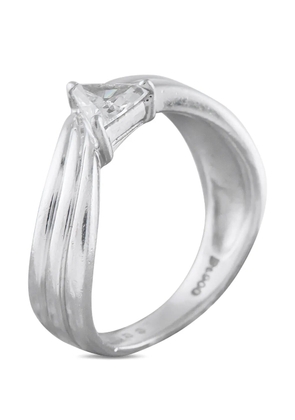 LB Exclusive diamond triangular ring - Silver