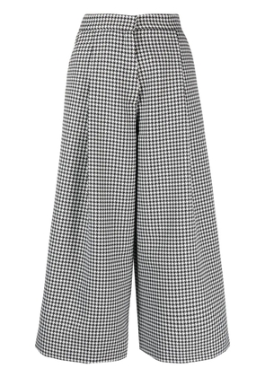Viktor & Rolf Viktor & Rolf Cropped Houndstooth Trousers with Pleats - Black