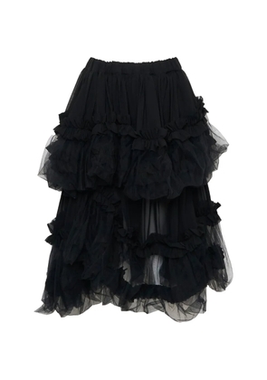 Noir Kei Ninomiya ruffled A-line midi skirt - Black