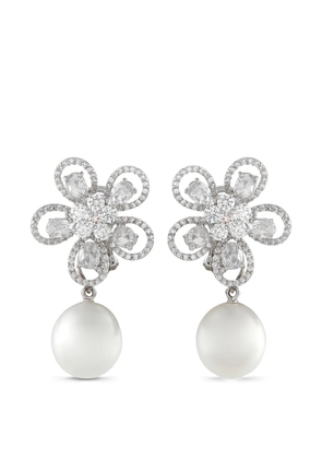 Assael diamond and pearl clip-on earrings - Silver