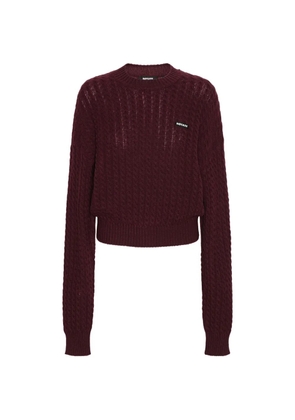 ROTATE BIRGER CHRISTENSEN cable-knit crew-neck sweater - Red