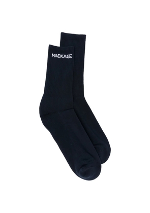 Mackage Woods logo-knit ribbed socks - Blue