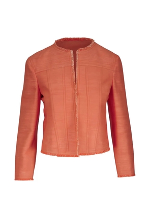 Akris Punto frayed-trim cropped jacket - Orange