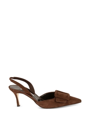 Manolo Blahnik Maysale buckle-detail slingback pumps - Brown
