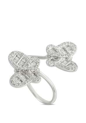 LB Exclusive butterfly-motif diamond bypass ring - Silver