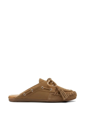 Posa fringed suede mules - Brown